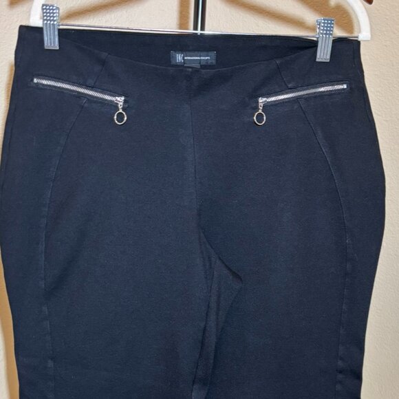 🖤 INC International Concepts Black Elastic Band Pullup Slacks Flared Pants - Picture 2 of 10